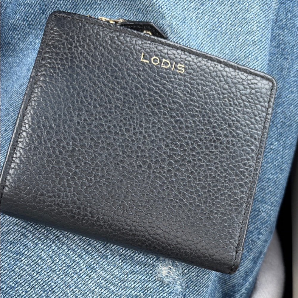 Lodis Pebbled Black Leather Wallet